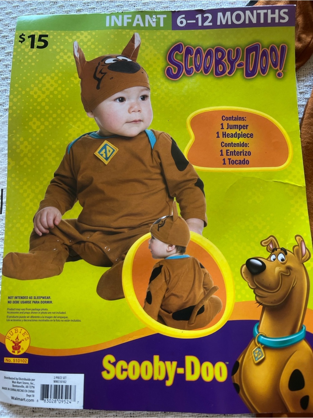 Rubie's Scooby Doo Infant Costume 6-12 mos NWT